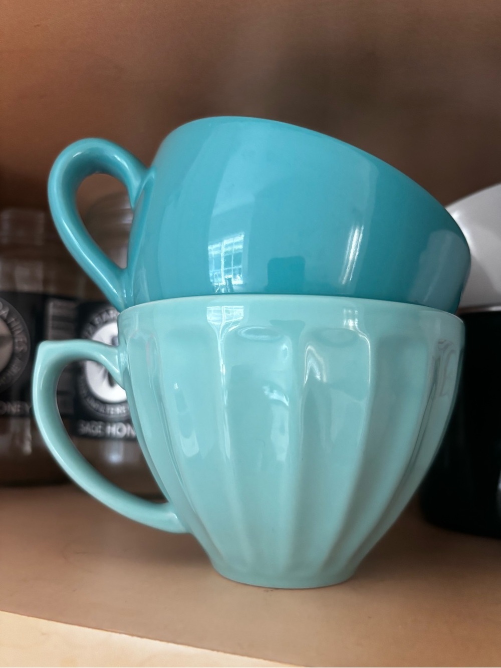 Set of mismatched turquoise tealCeramic Mugs